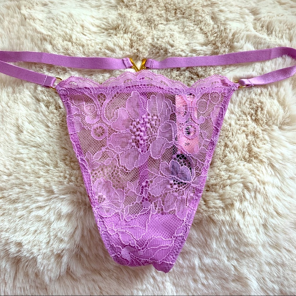 Victoria's Secret Love V-String Very Sexy Thong Panty Lace Mesh Underwear